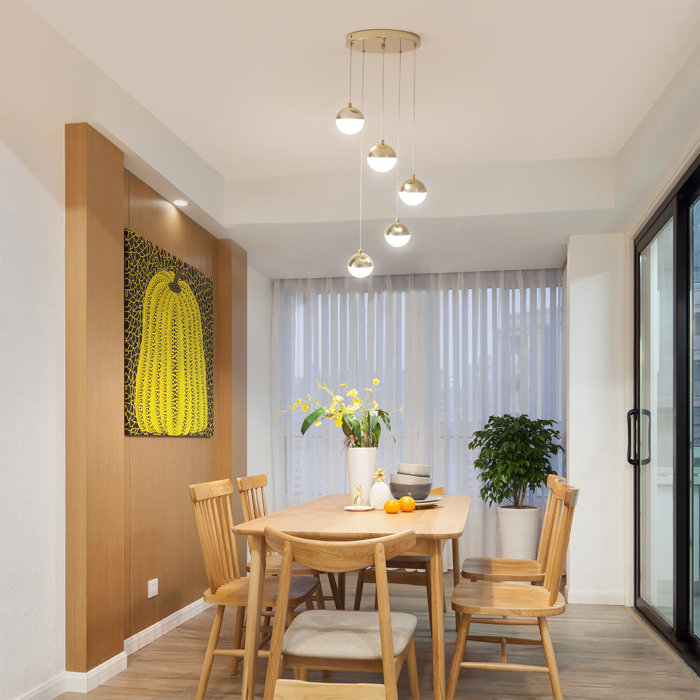 Mercer41 Leeandrew 5 Light Cluster Globe LED Pendant Wayfair